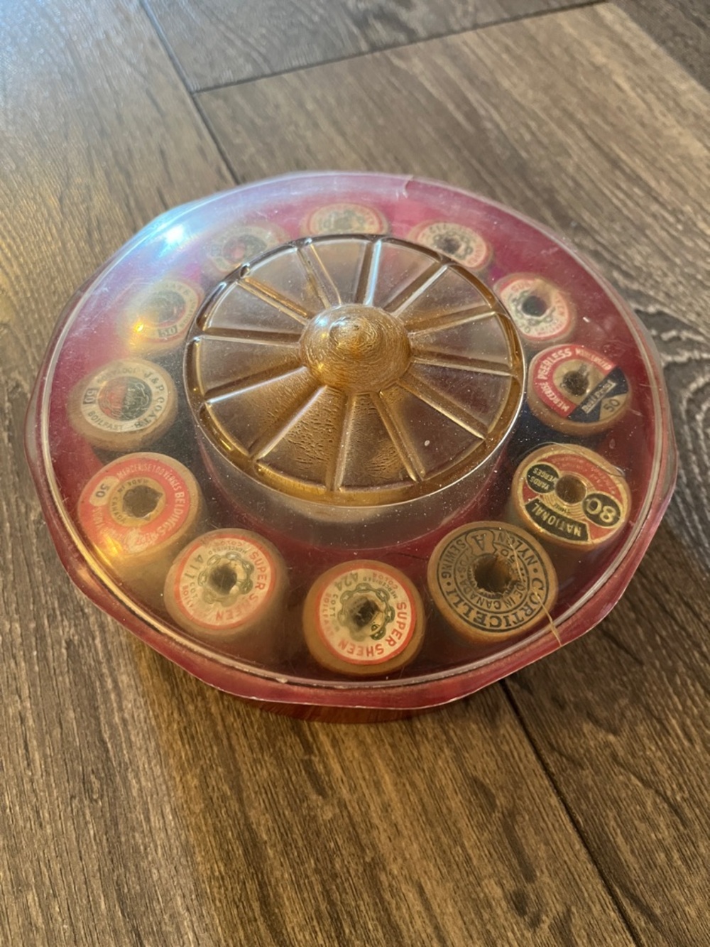 Vintage Carousel Sewing Thread Organizer Caddy